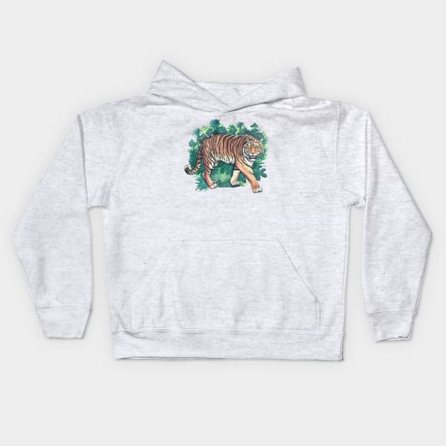 Jungle Cat Kids Hoodie by GnarlyBones